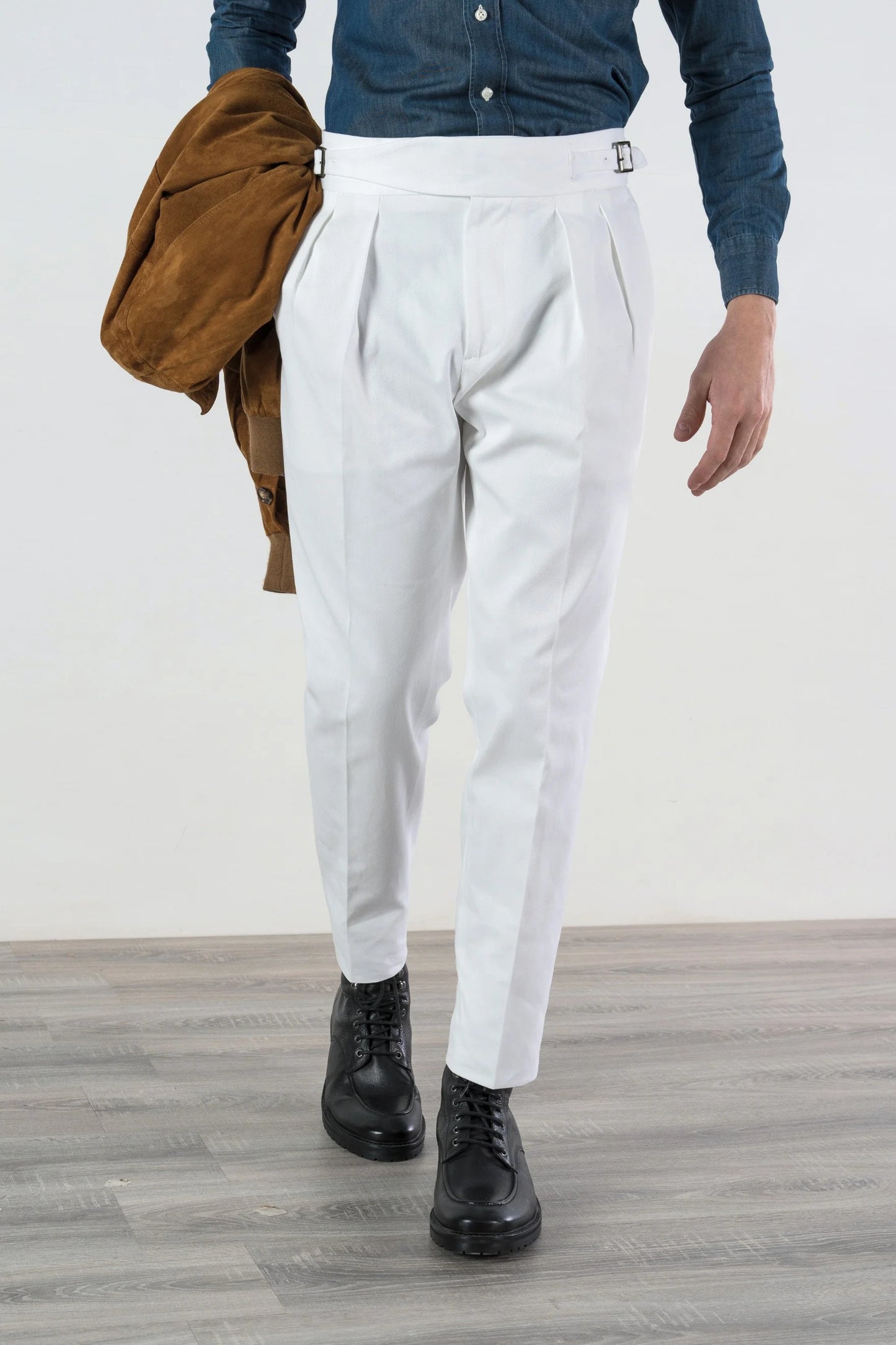 Pantalon en coton quatre saisons blanc