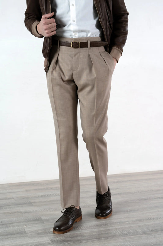 Four seasons beige wool trousers