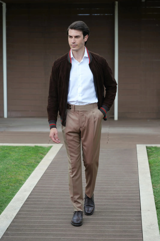 Pantaloni in lana 130's Solaro quattro stagioni