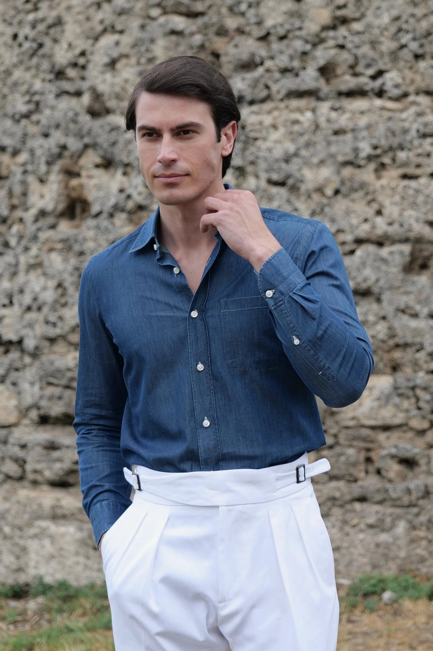 Pantalon en coton quatre saisons blanc