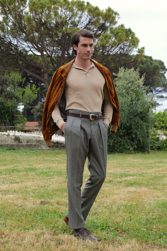 Four seasons green wool trousers