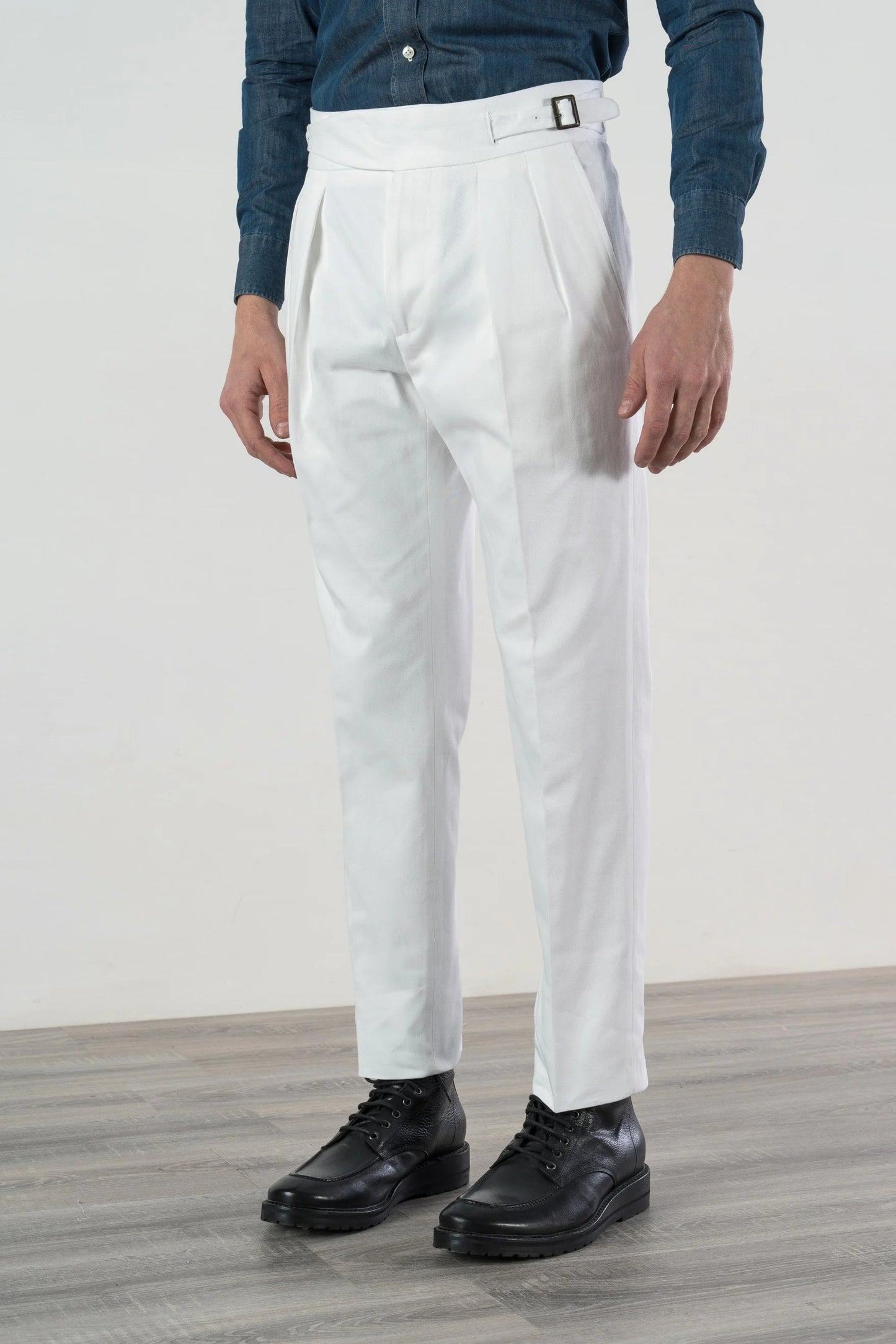 Pantalon en coton quatre saisons blanc