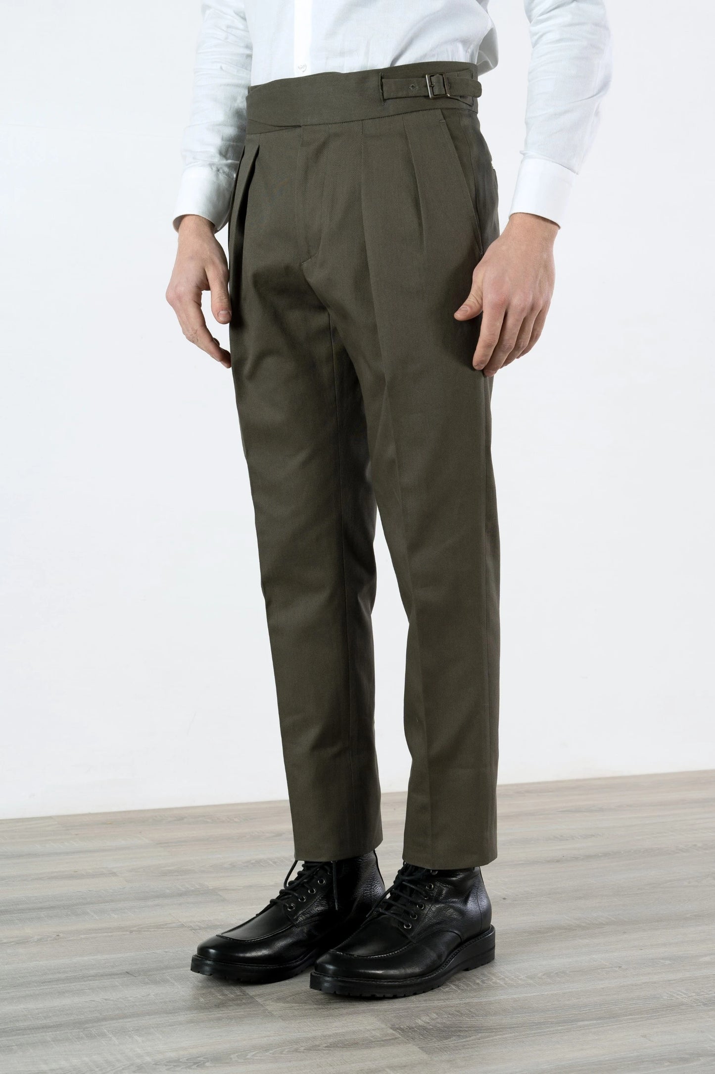 Pantalon en coton quatre saisons vert