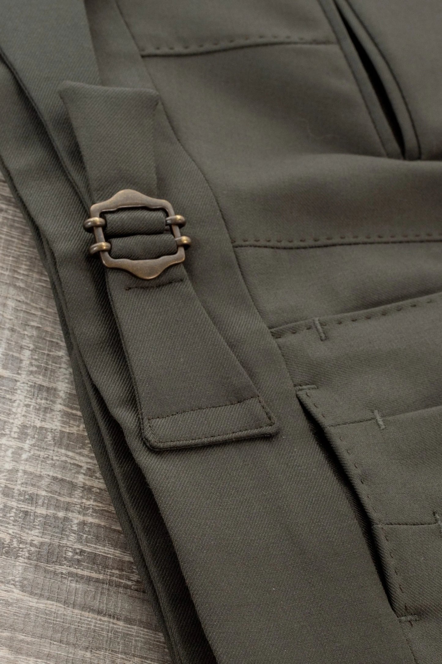 Pantalon en laine 130's vert quatre saisons