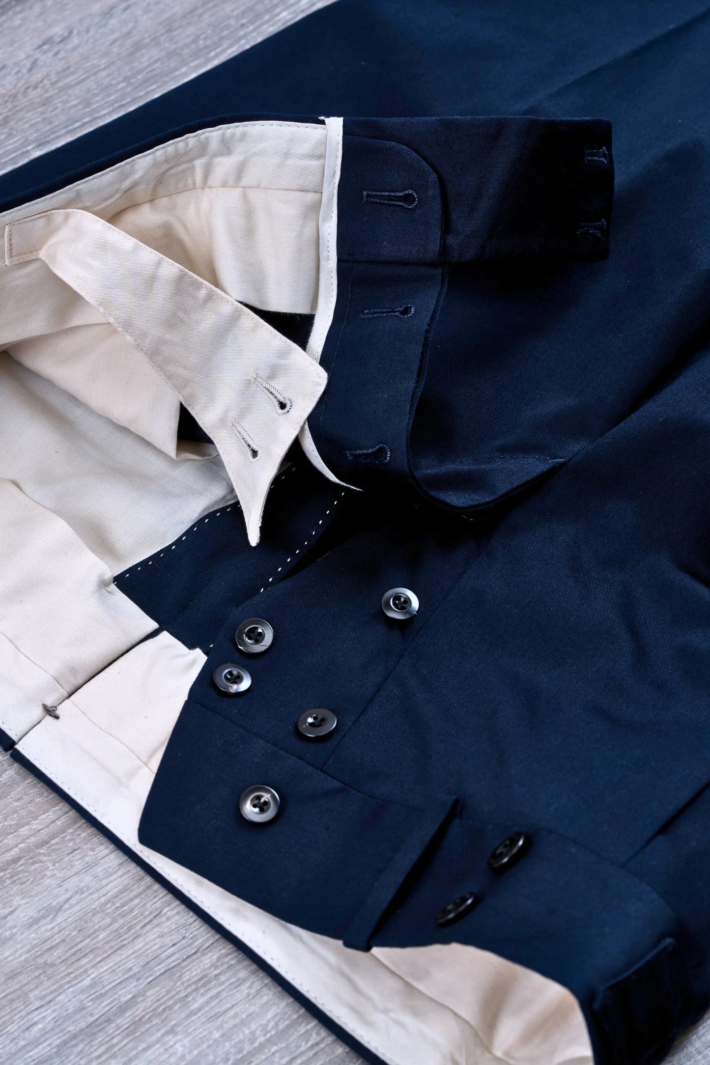 Spring Summer blue cotton trousers