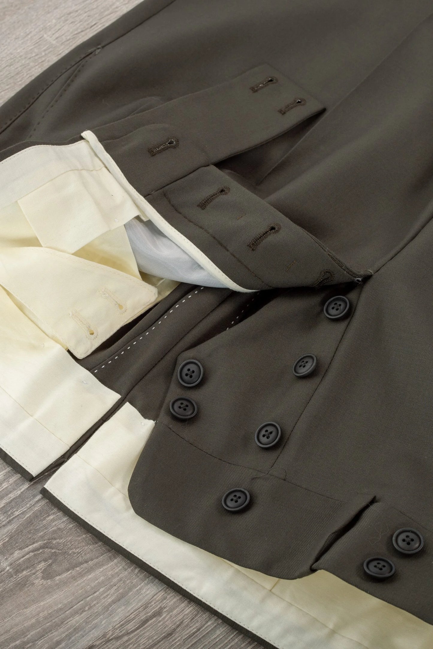 Pantalon en laine 130's vert quatre saisons