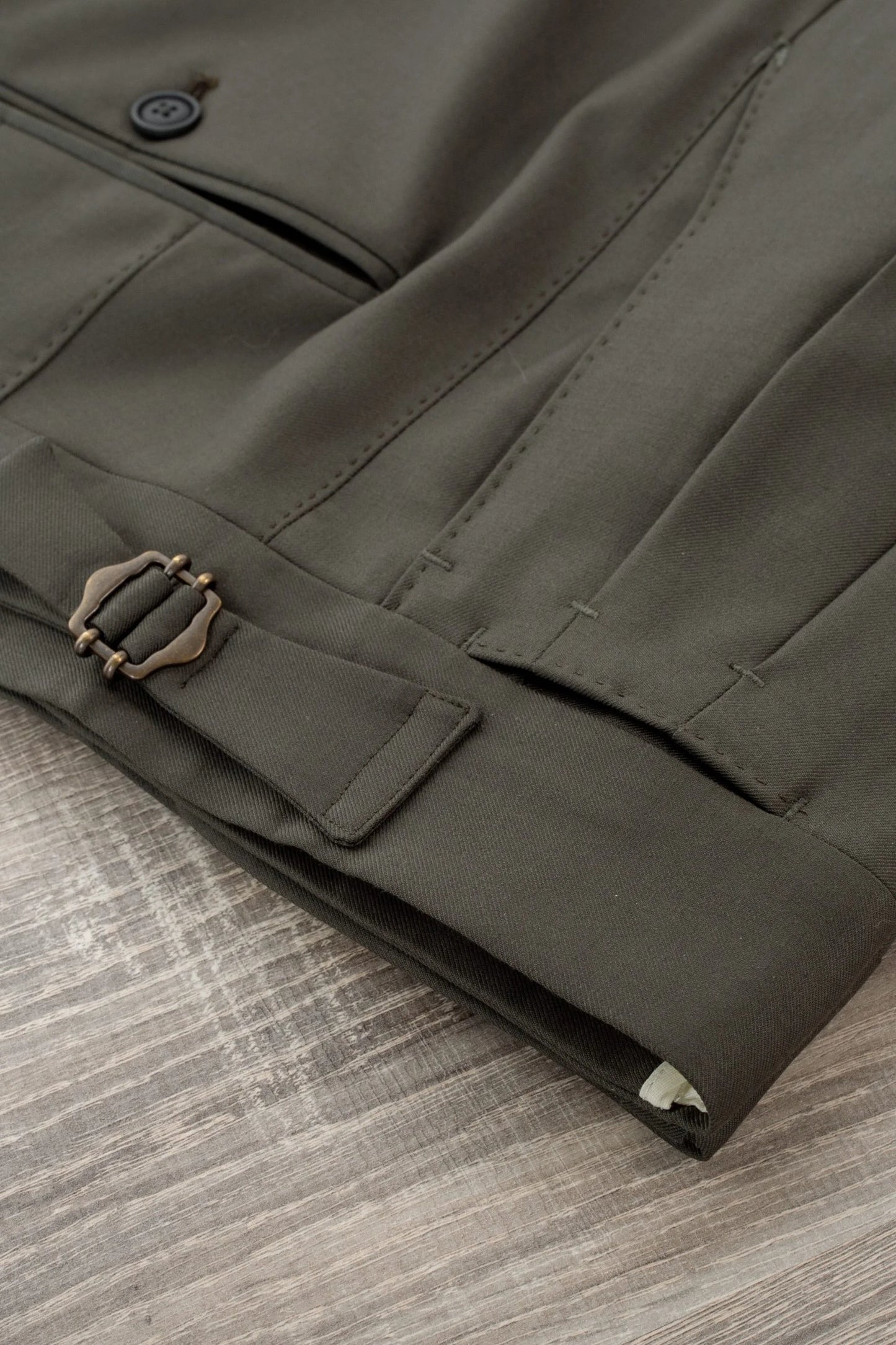 Pantalon en laine 130's vert quatre saisons