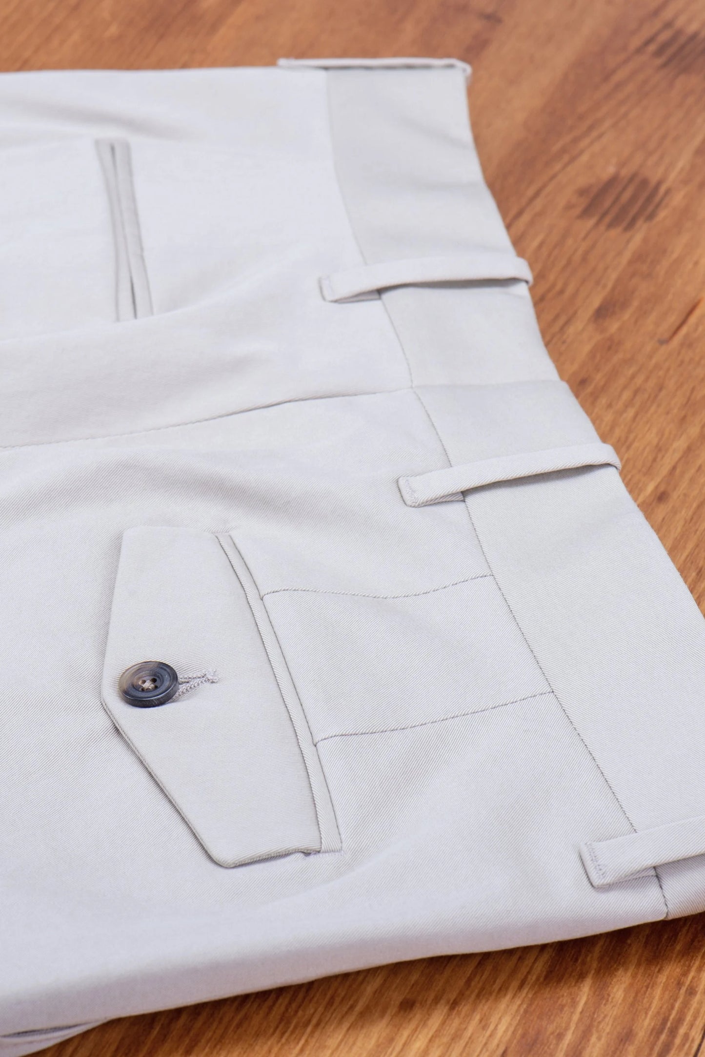 Spring summer light beige cotton chino trousers