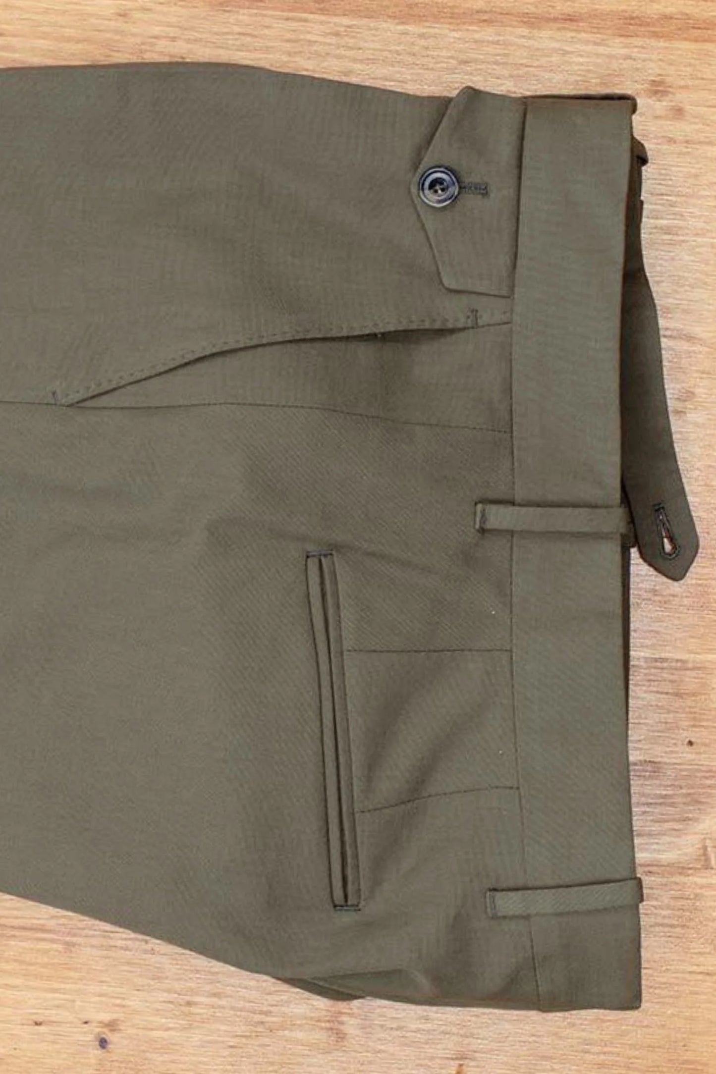 Spring summer green cotton chino trousers