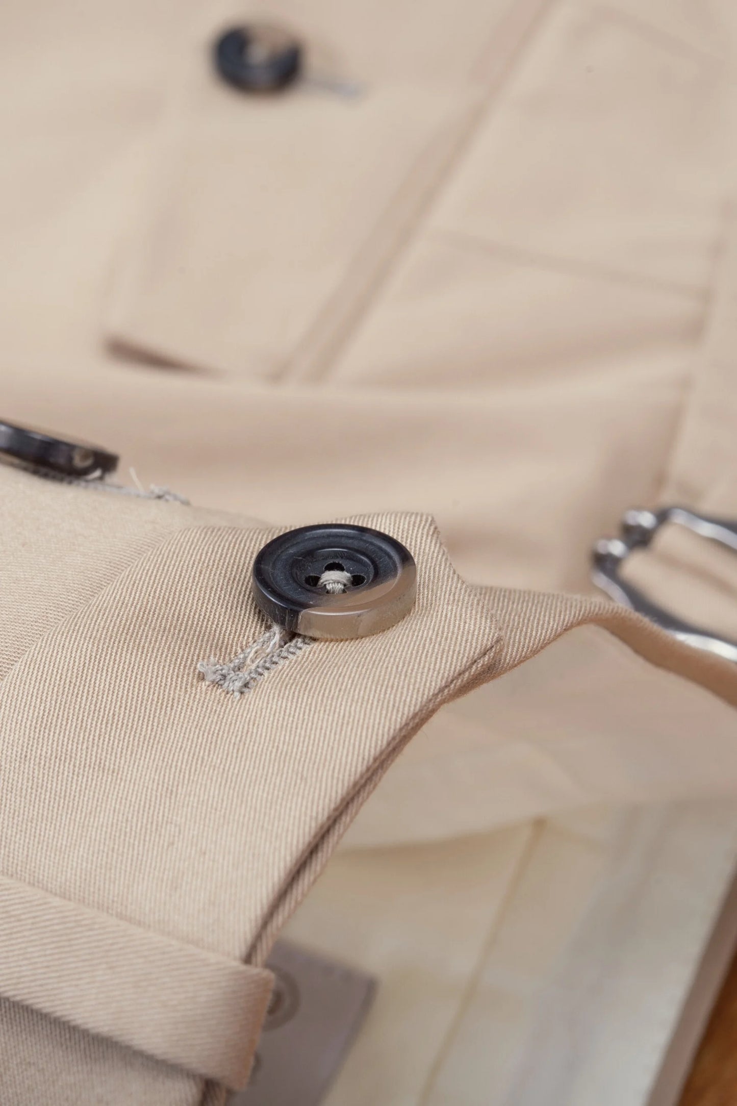 Spring summer beige cotton trousers