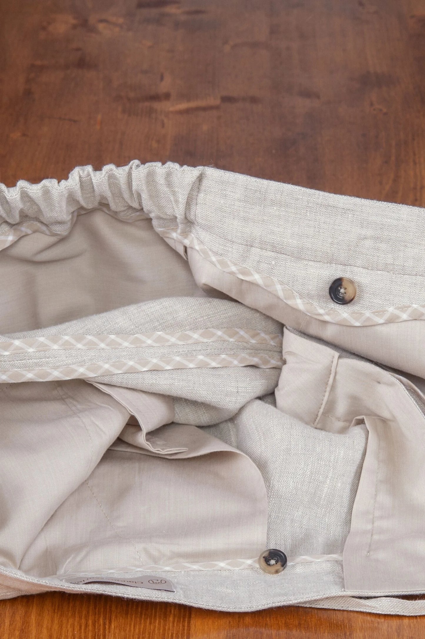 Spring summer beige linen trousers
