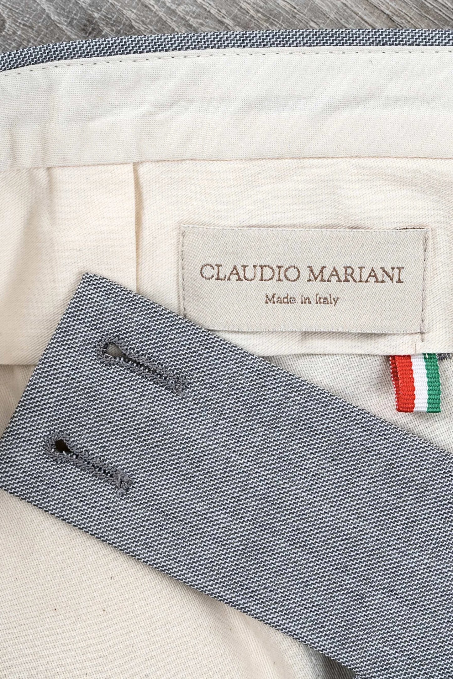 Four-season medium gray wool trousers