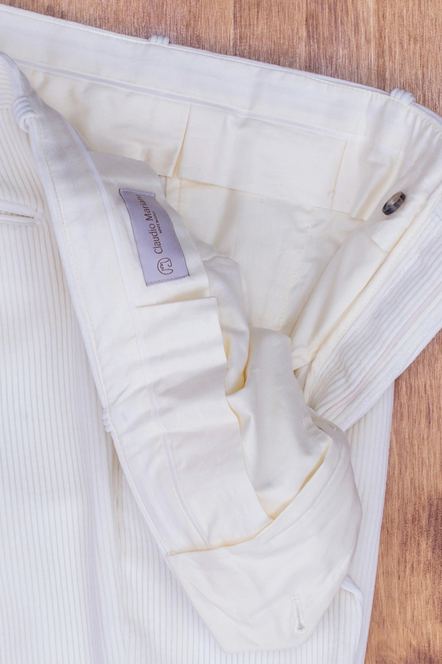 Pantalon en velours blanc automne hiver