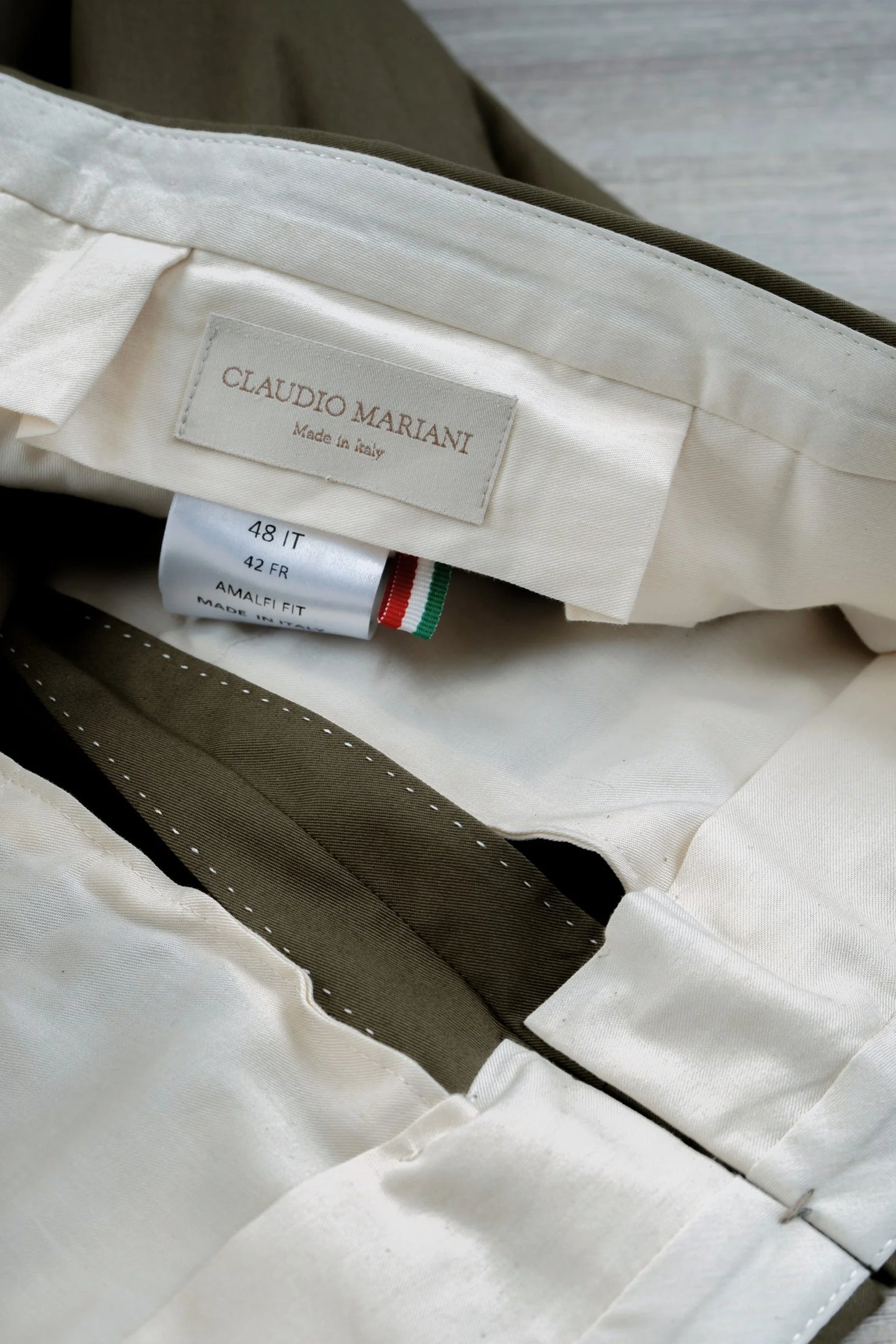 Spring Summer green cotton trousers