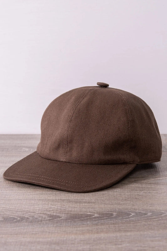 Casquette de Baseball en Coton Marron avec Visière Quatre Saisons