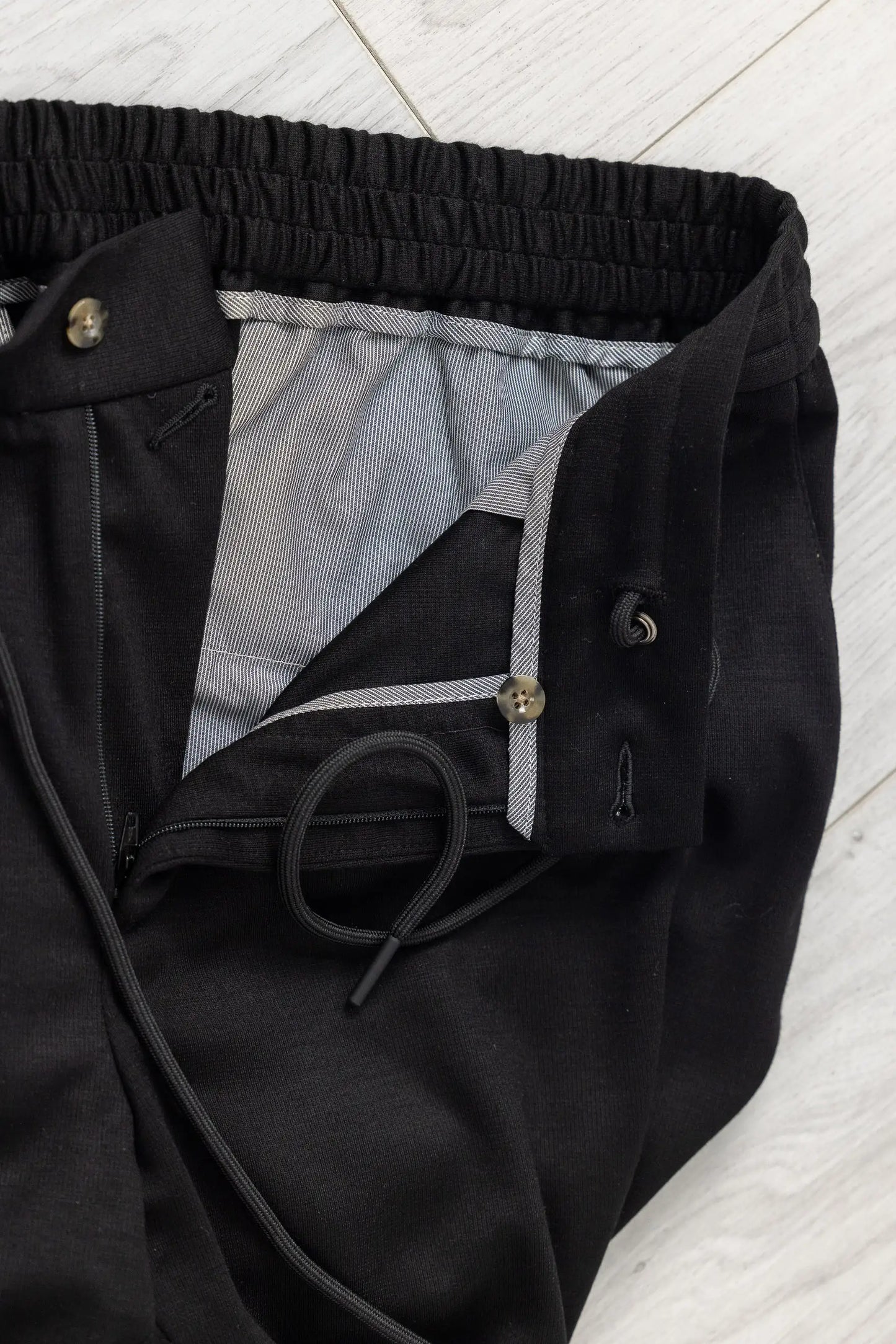 Autumn winter black lyocell jersey trousers