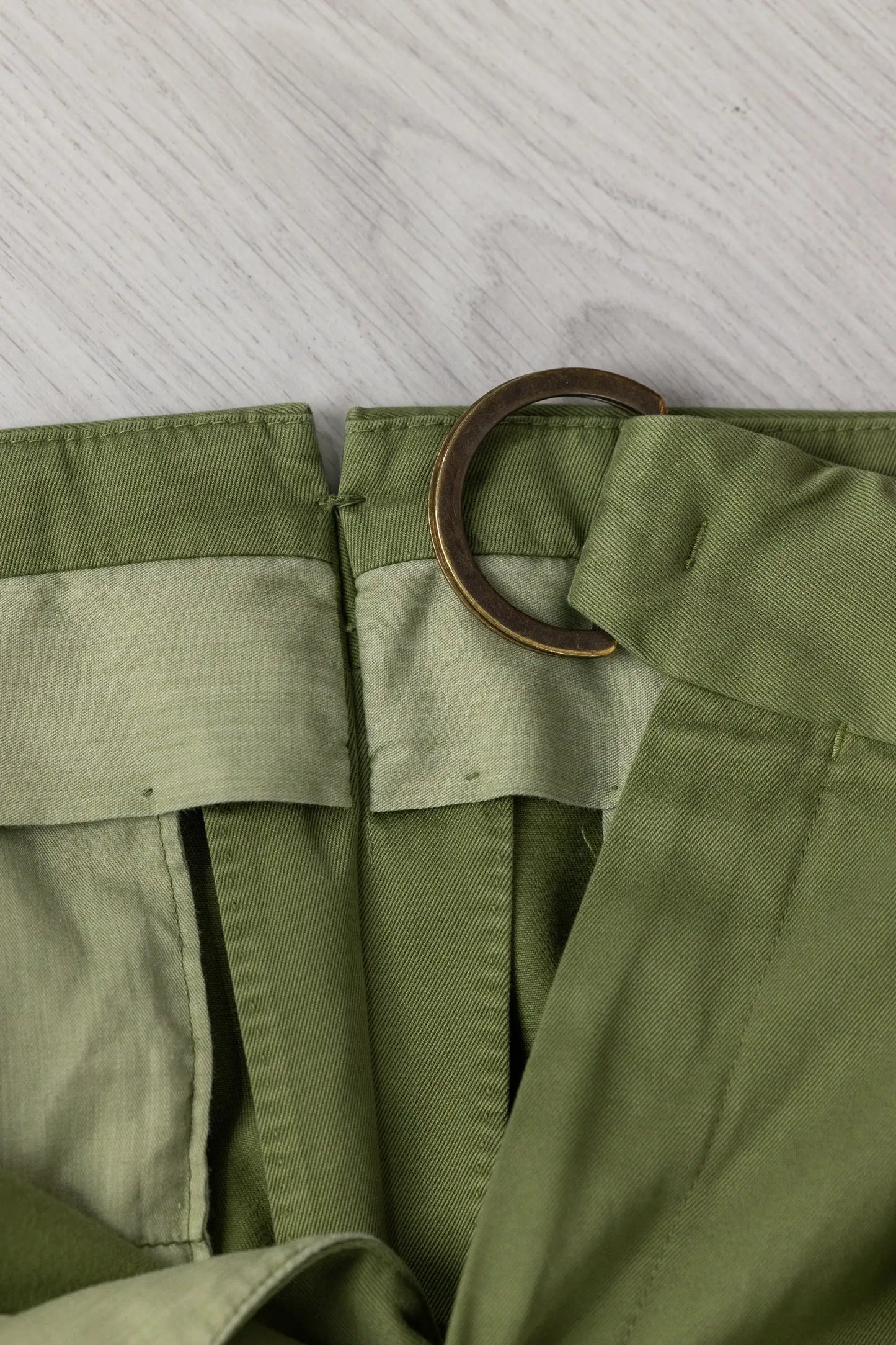 Autumn winter green cotton chino trousers