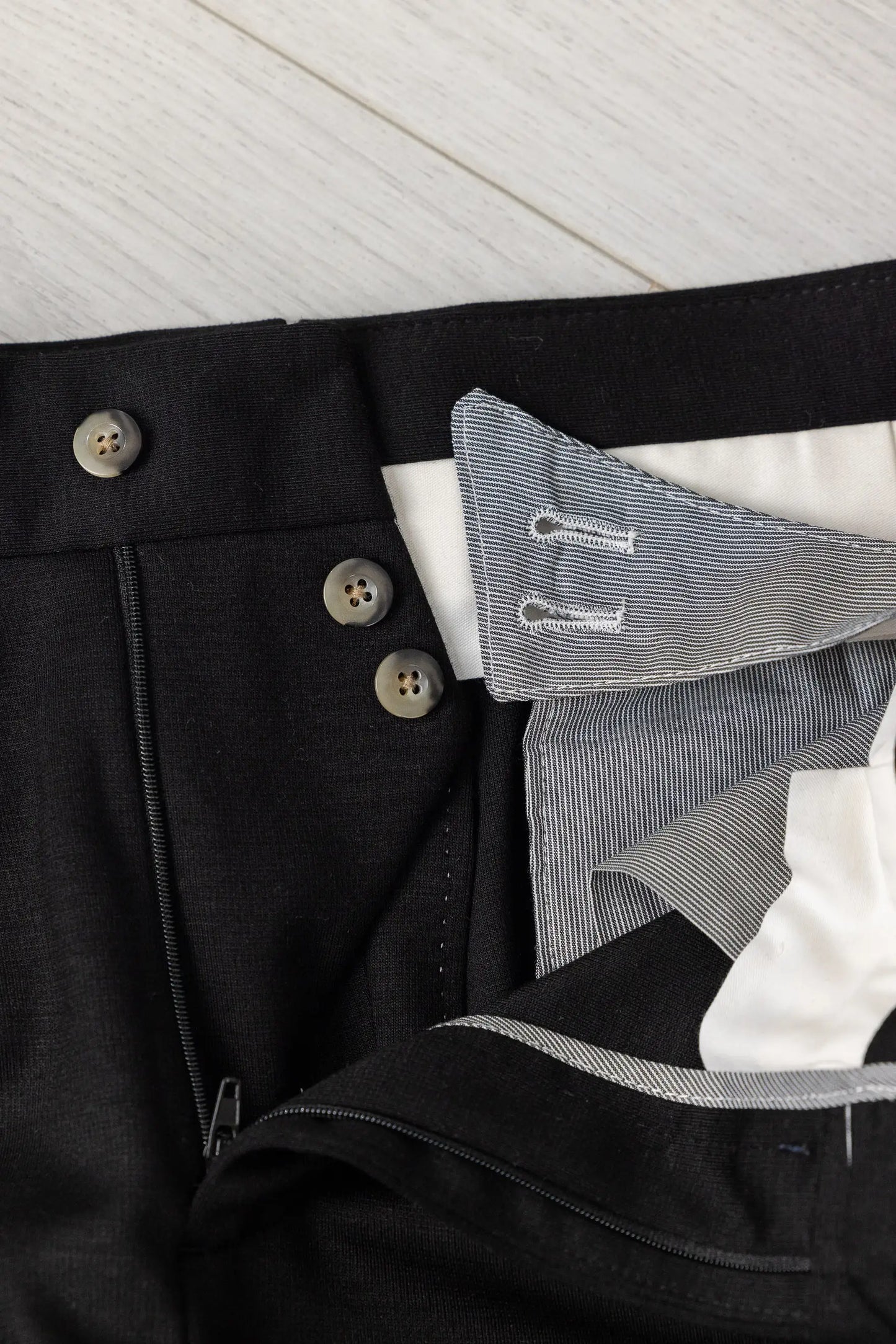 Autumn winter black Lyocell and wool jersey trousers