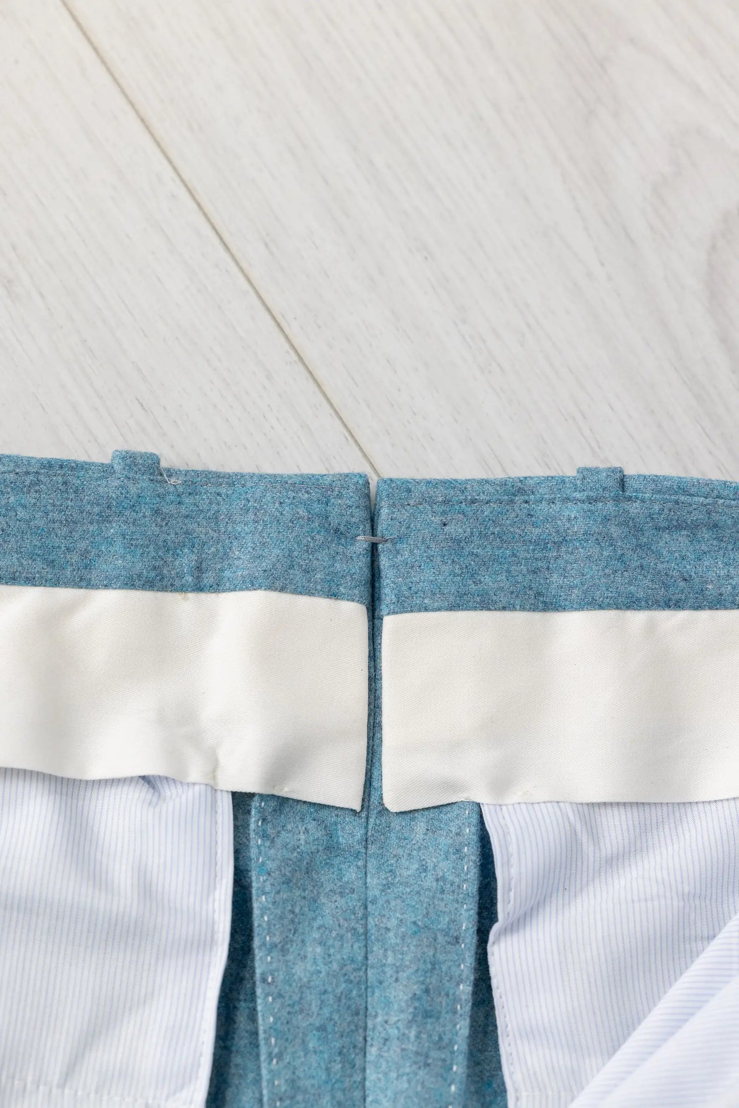 Pantalon en flanelle de laine azur 130's automne hiver