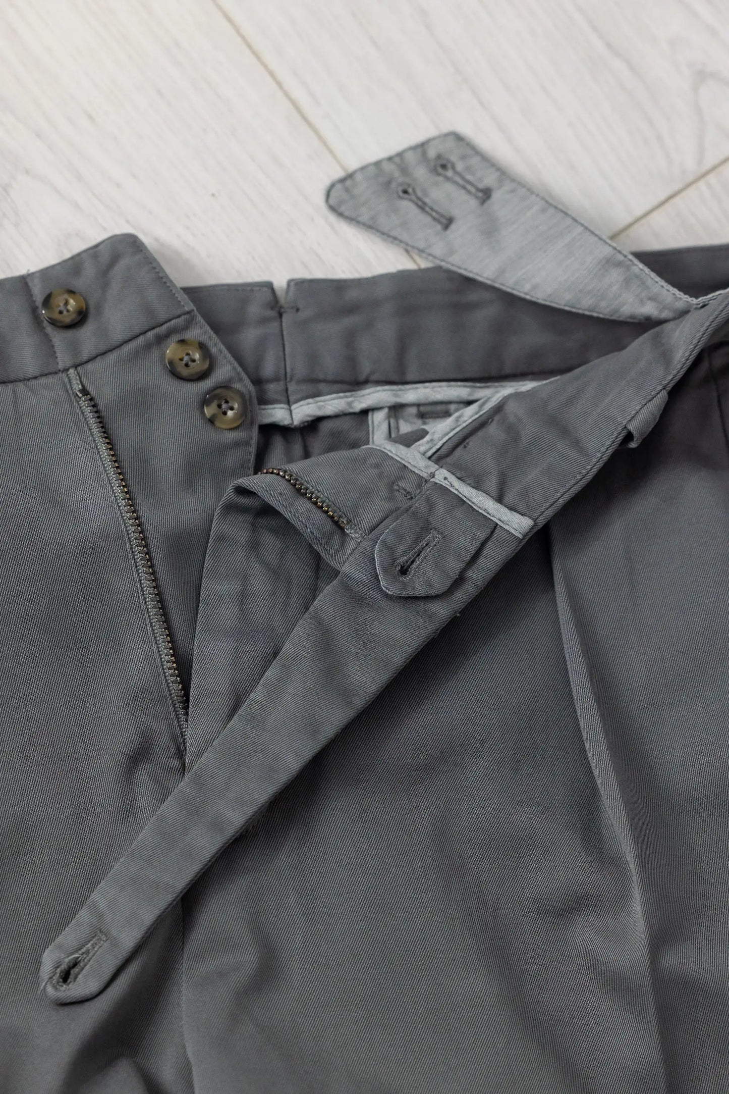 Autumn winter gray cotton chino trousers