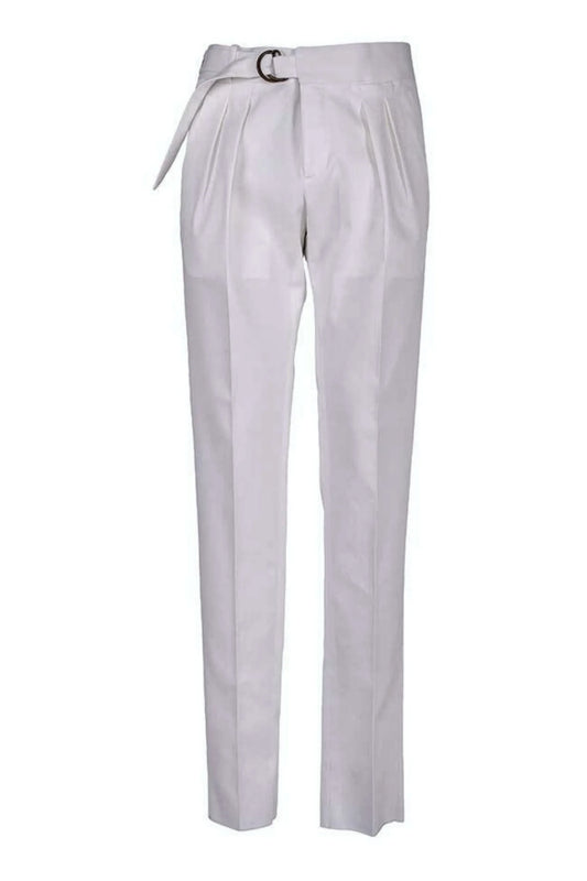 Four seasons white cotton trousers