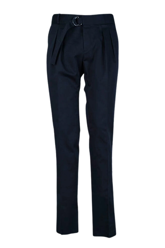 Pantaloni in cotone blu navy quattro stagioni