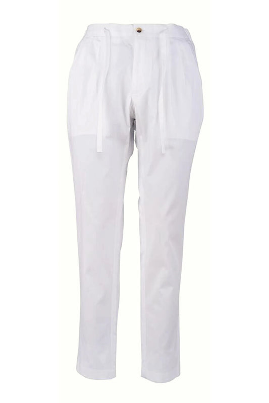 Spring summer white cotton trousers