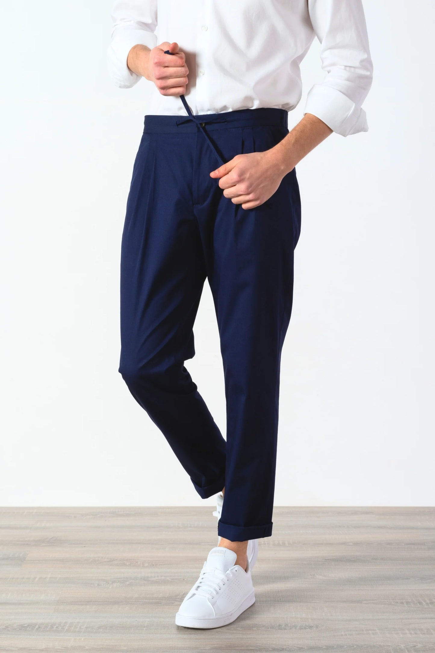 Pantalon en coton bleu printemps été