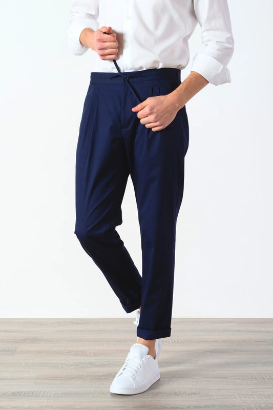 Pantaloni in cotone blu Primavera Estate