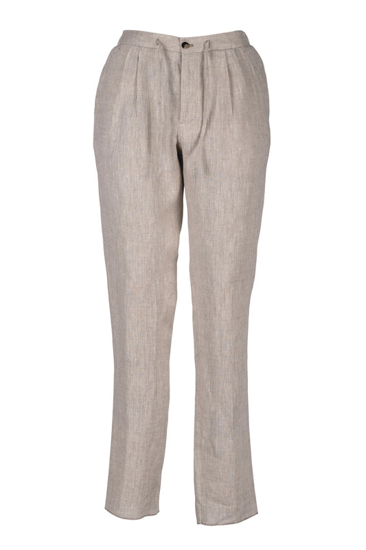 Pantalon en lin beige printemps été