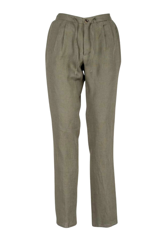 Spring summer green linen trousers