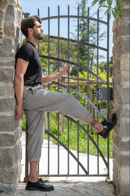 Pantalon en coton gris quatre saisons