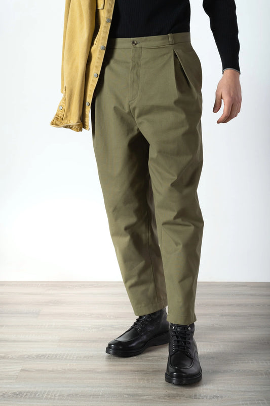 Pantaloni in cotone verde quattro stagioni