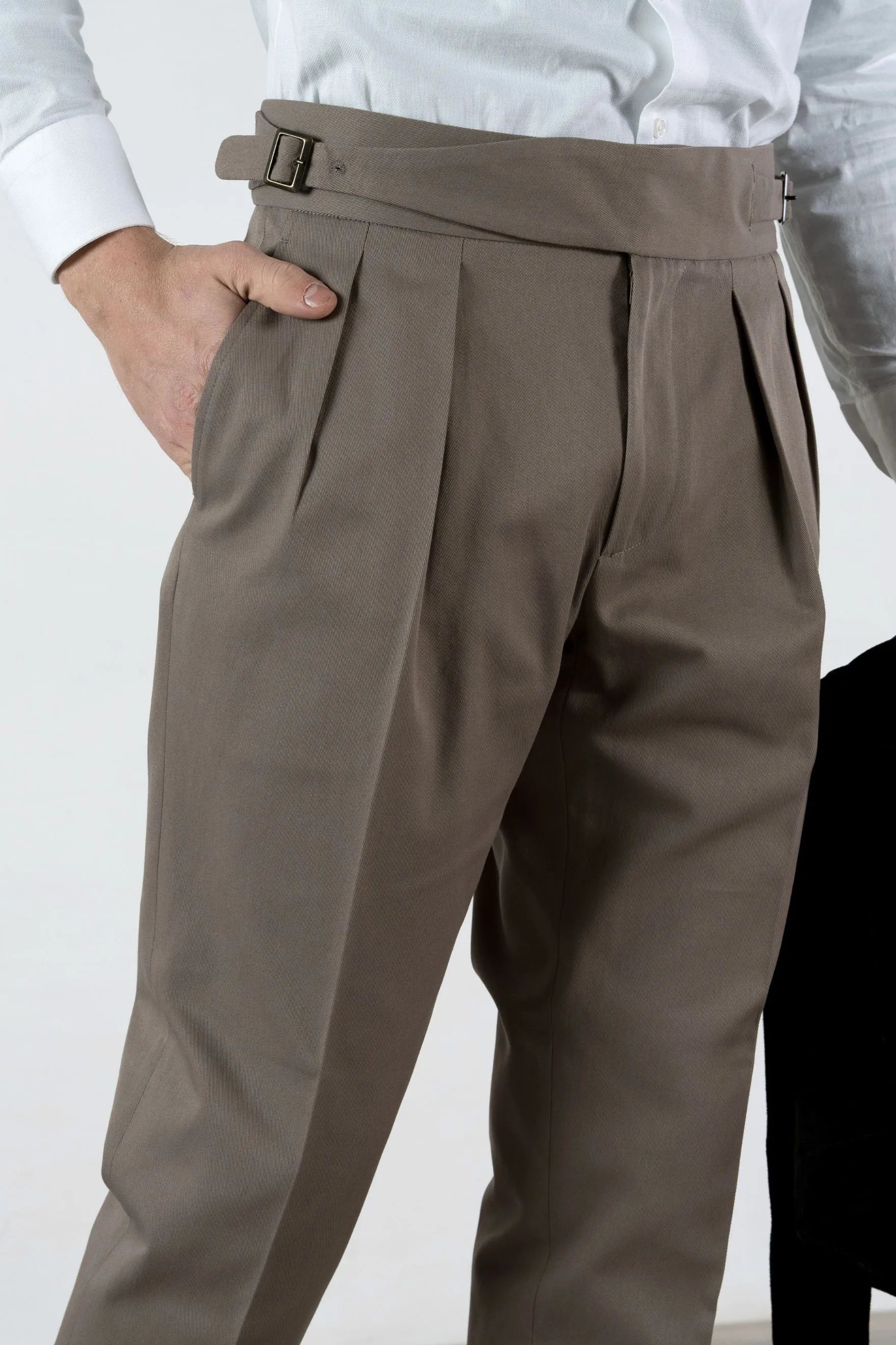 Pantalon Costume Homme Taille Haute - Coupe Ajustée Infroissable - Style Italien Classique