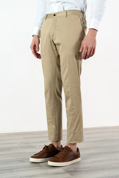 Spring summer beige cotton trousers