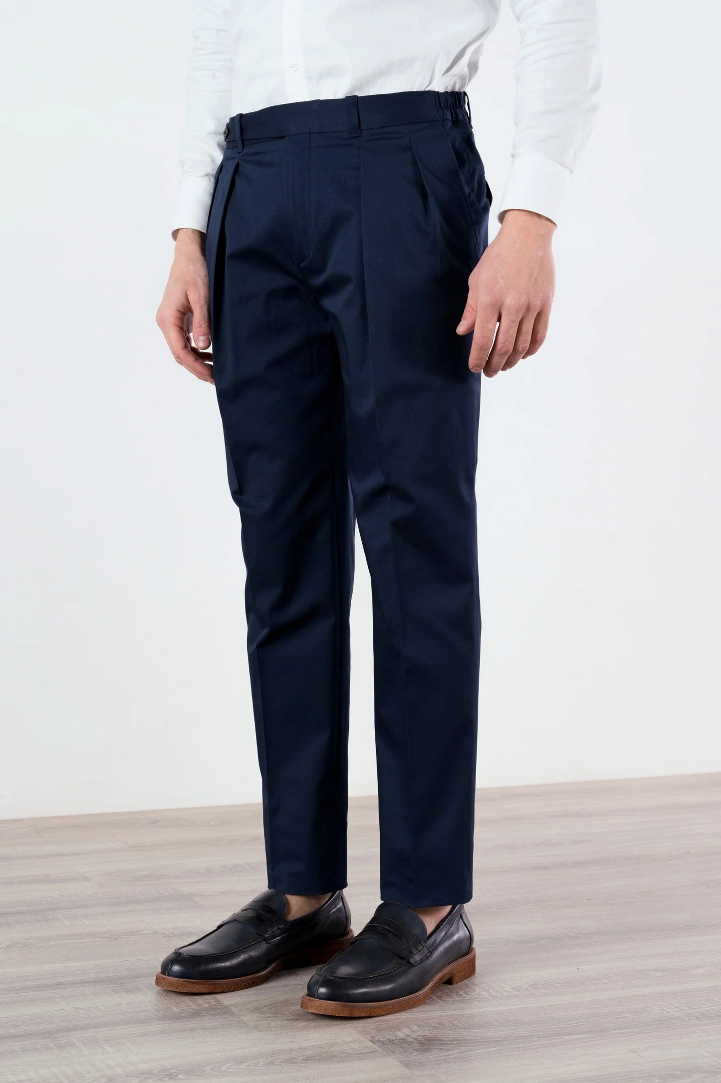 Spring summer blue cotton trousers