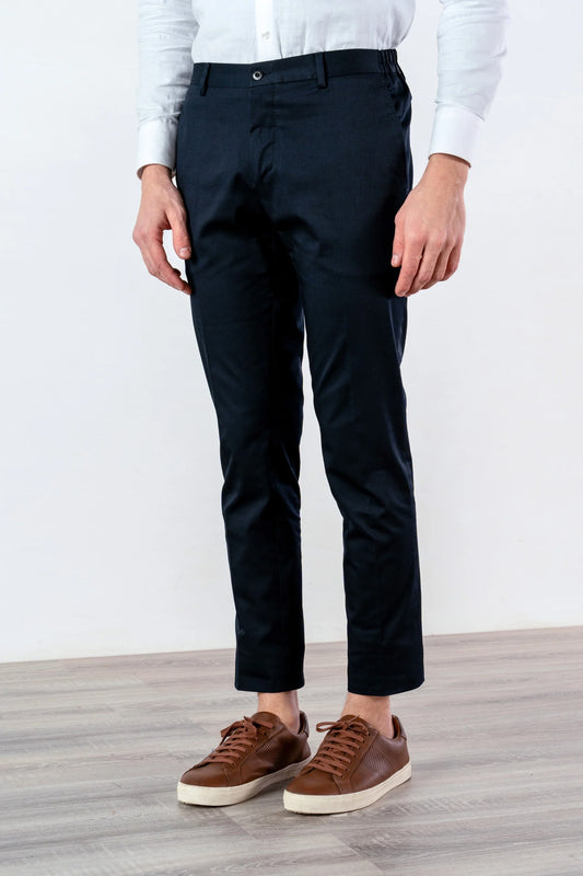 Spring summer blue cotton trousers