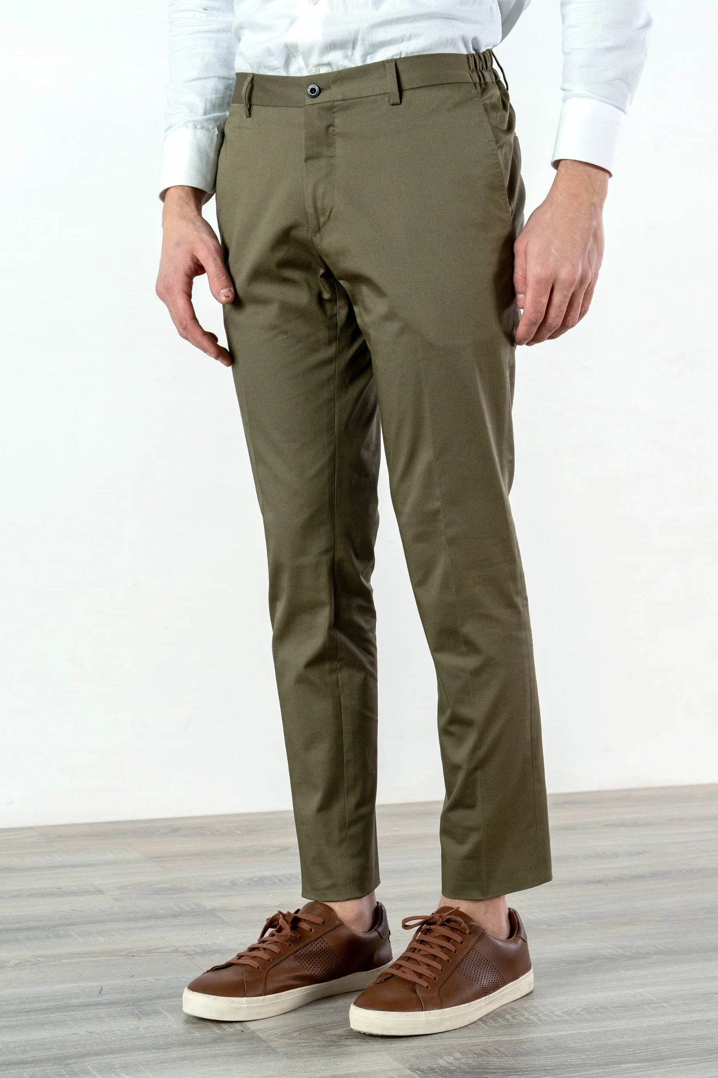 Spring summer green cotton trousers