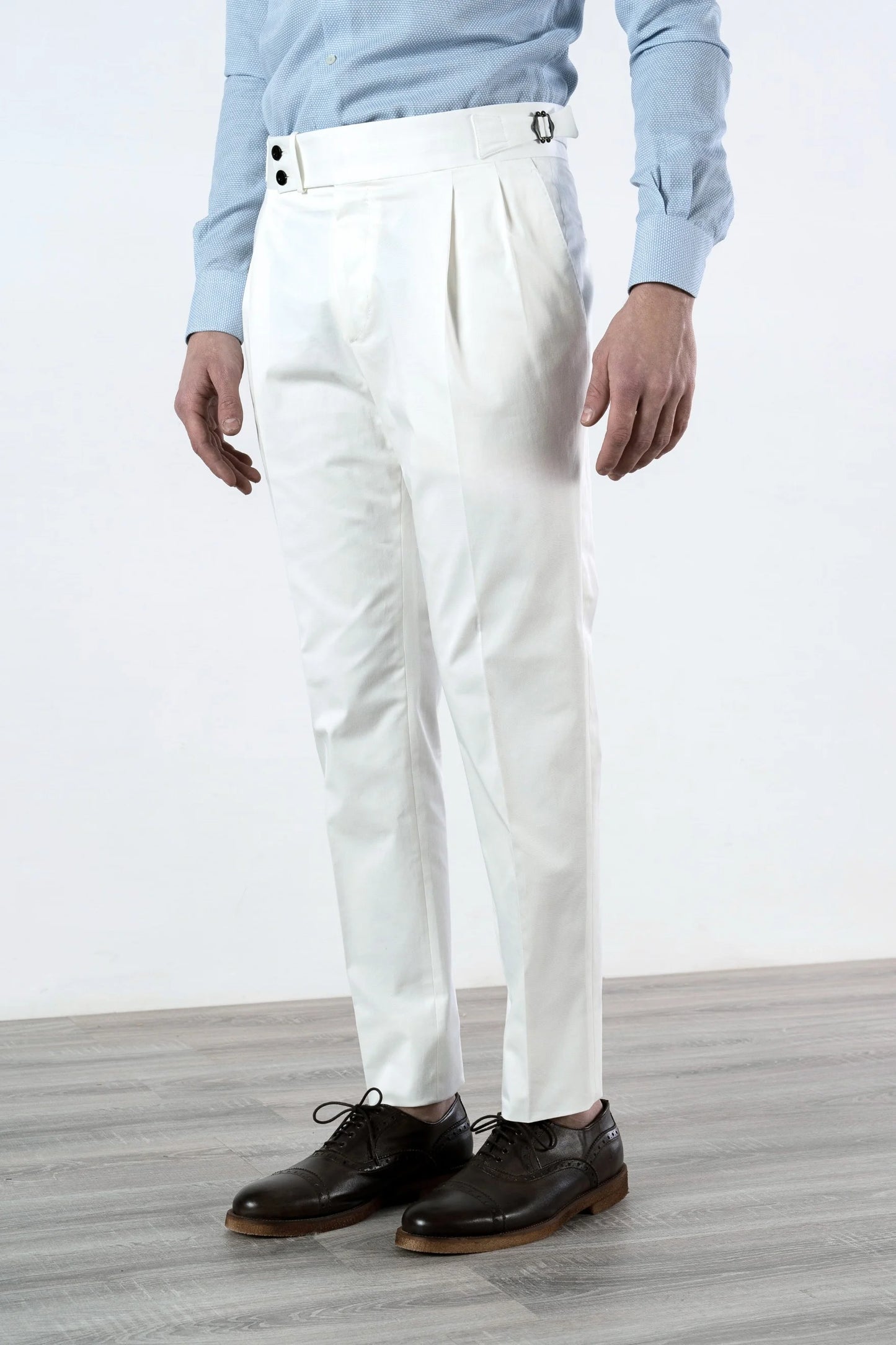 Spring Summer white cotton trousers