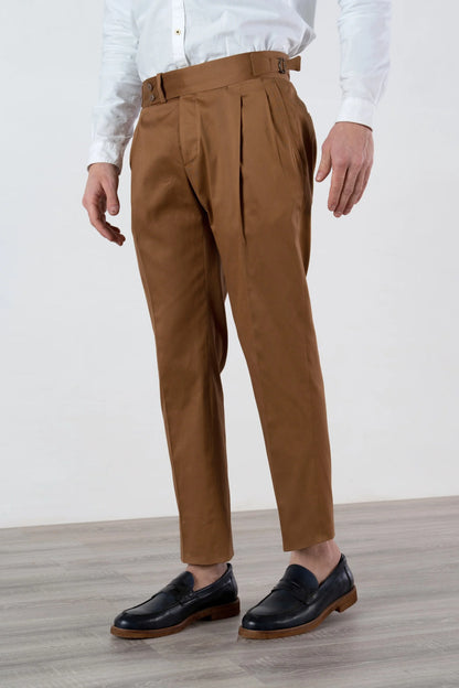 Pantalon en coton marron quatre saisons