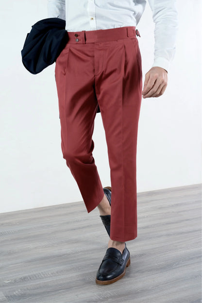 Pantalon en coton rouge quatre saisons