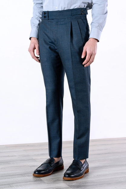 Pantalon en laine quatre saisons bleu