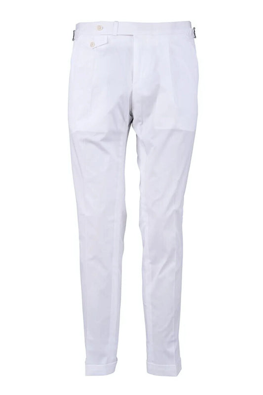 Spring summer white cotton trousers