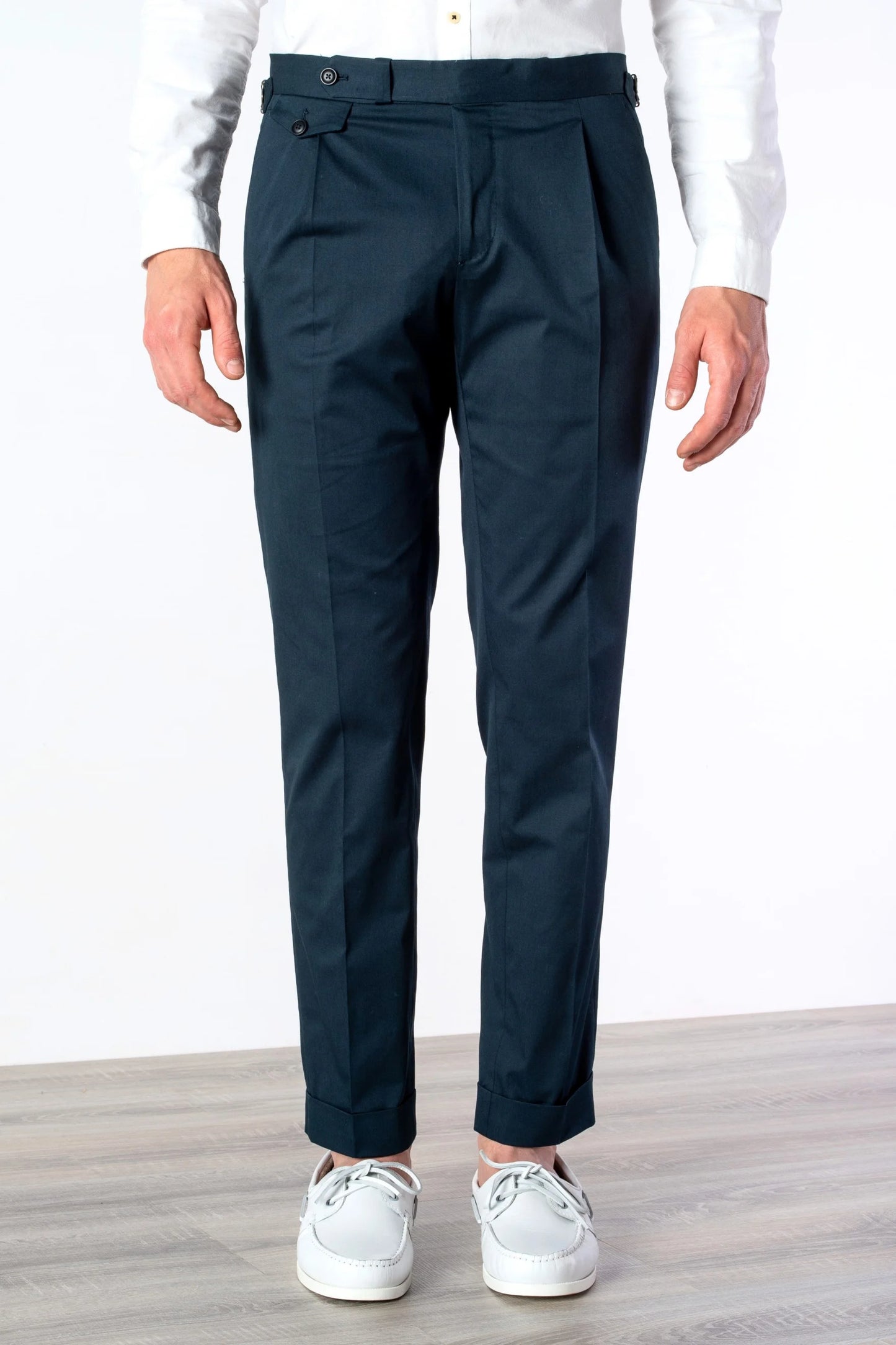 Spring summer blue cotton trousers