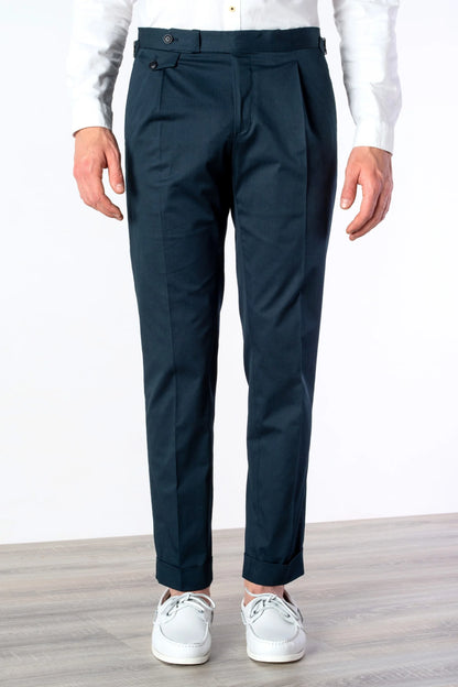 Spring summer blue cotton trousers