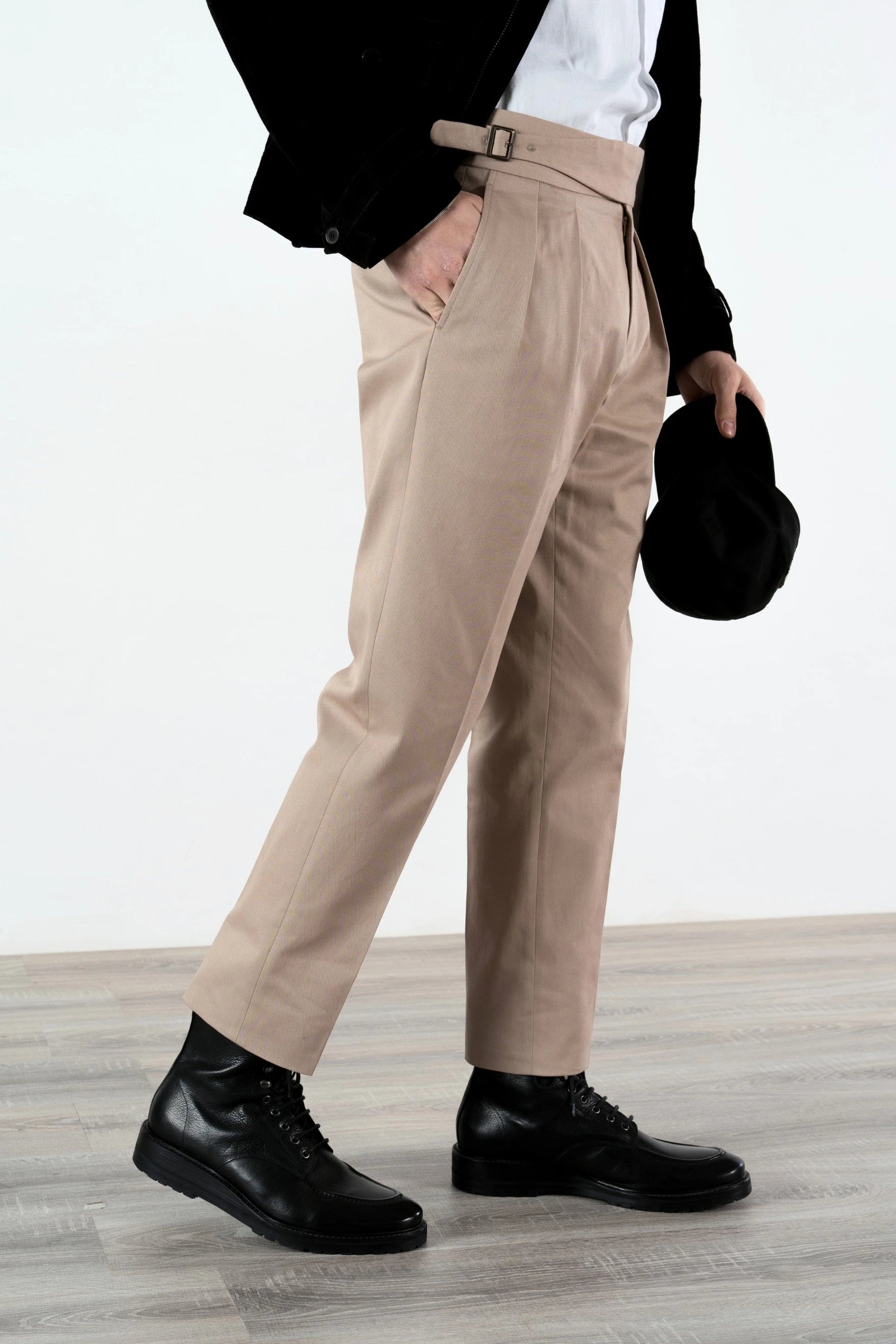 Pantalon en coton quatre saisons beige-rose - Main Image