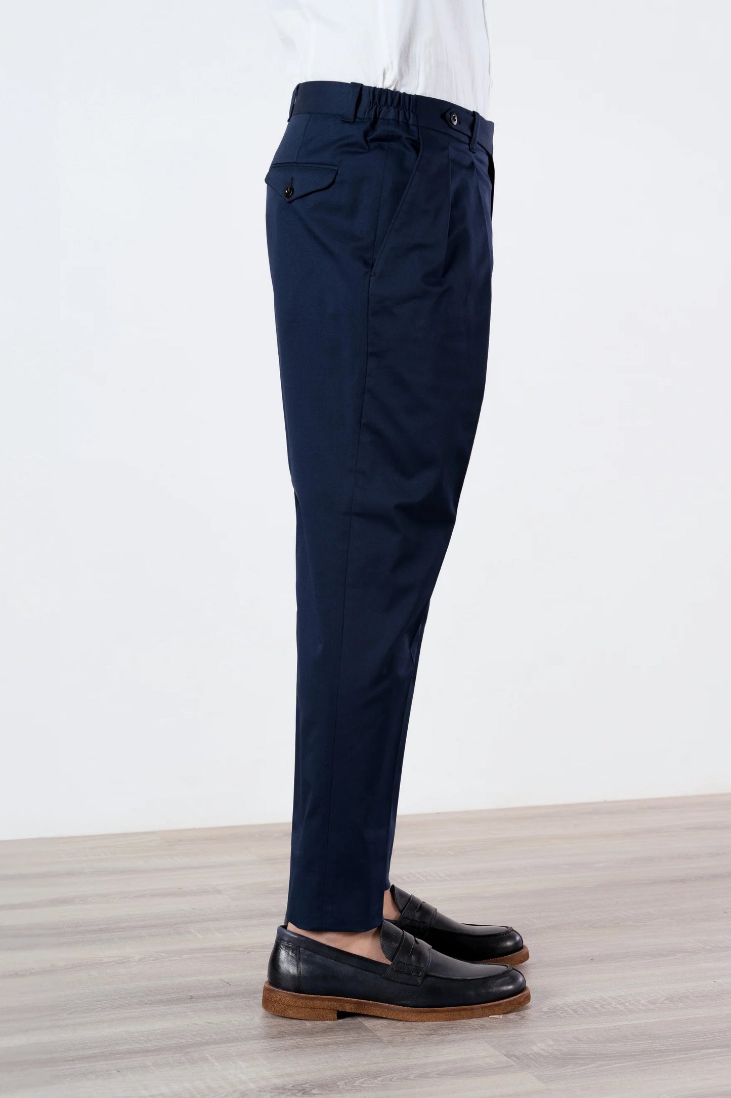 Spring summer blue cotton trousers