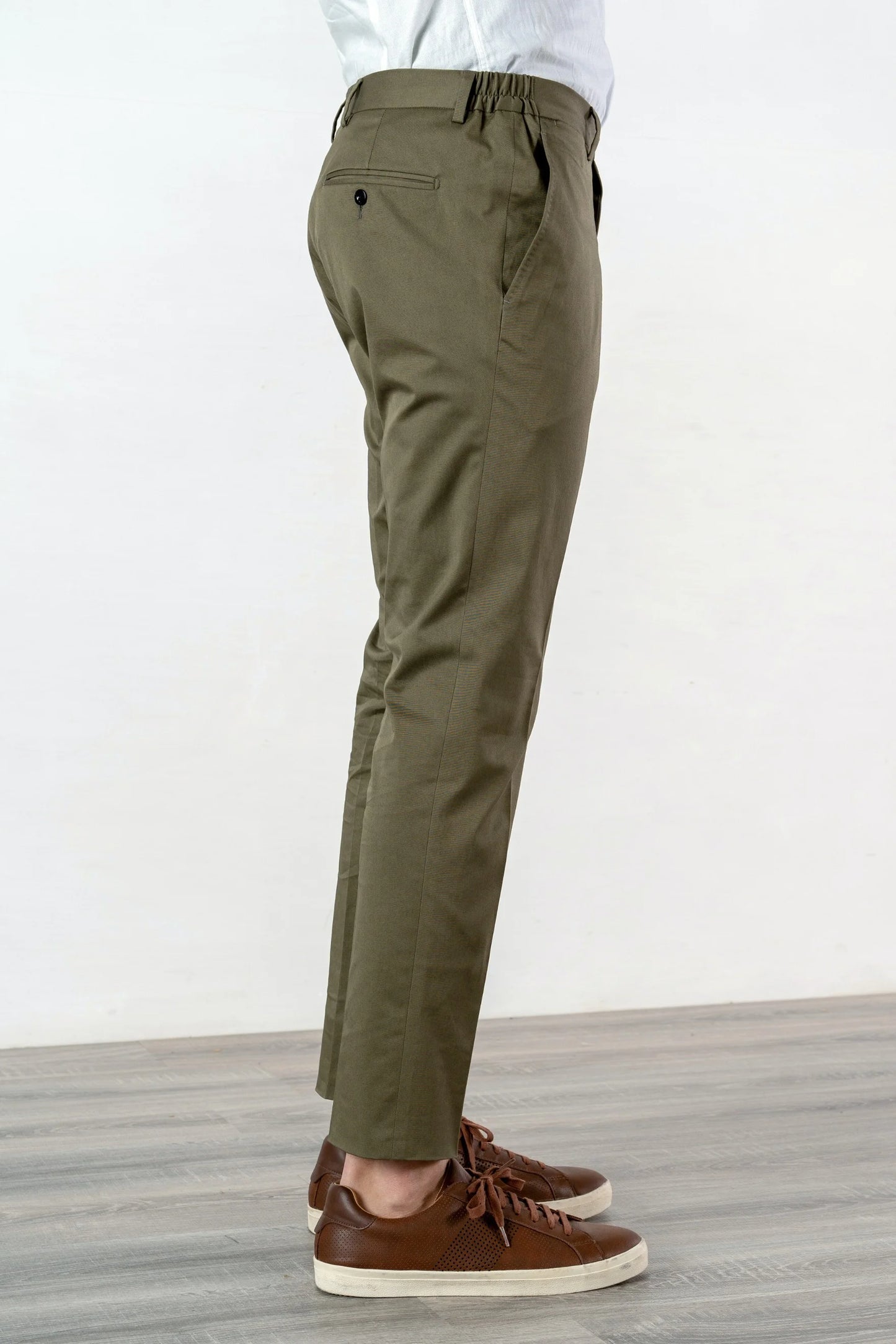 Spring summer green cotton trousers