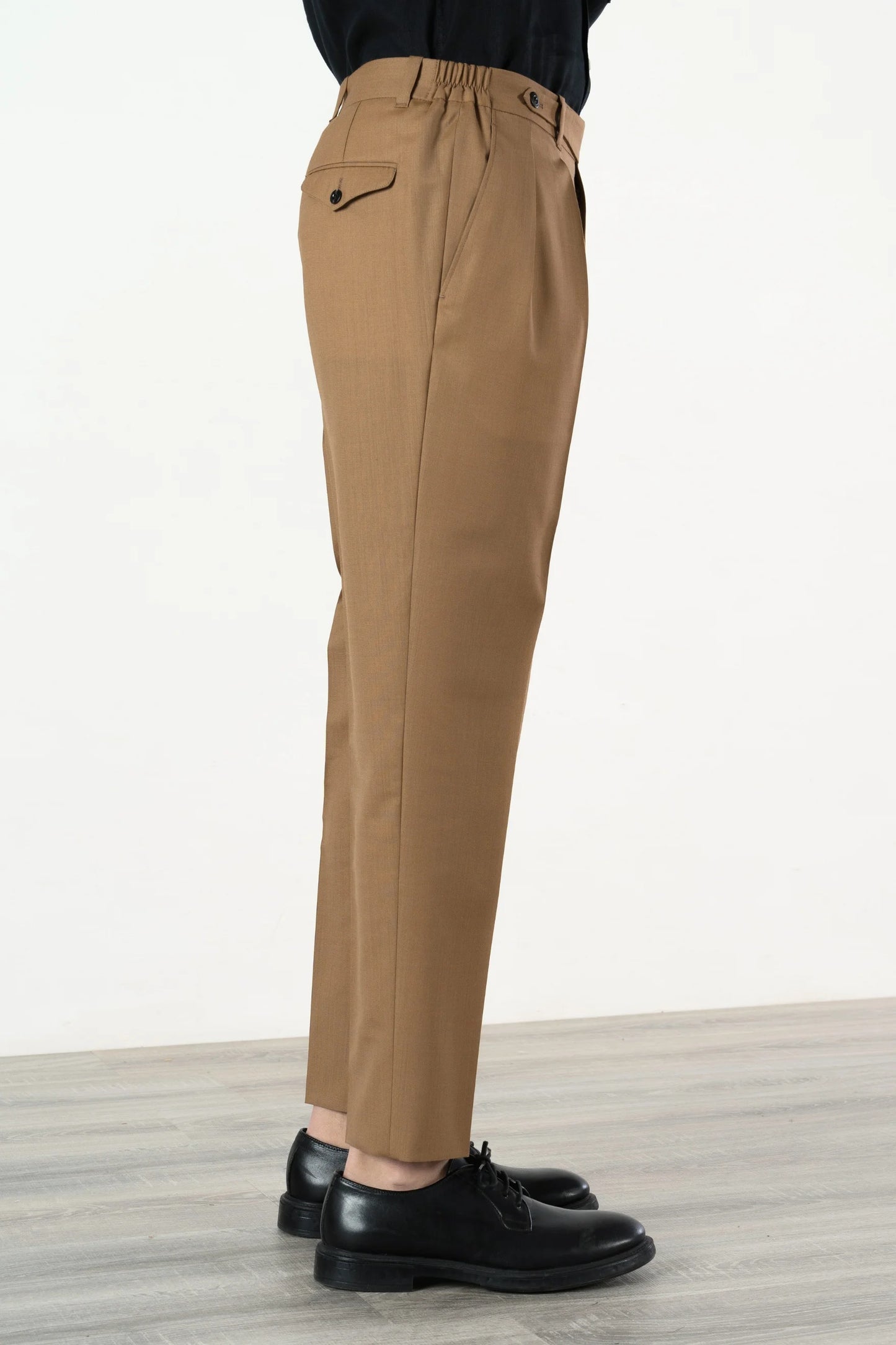 Spring Summer light brown wool trousers