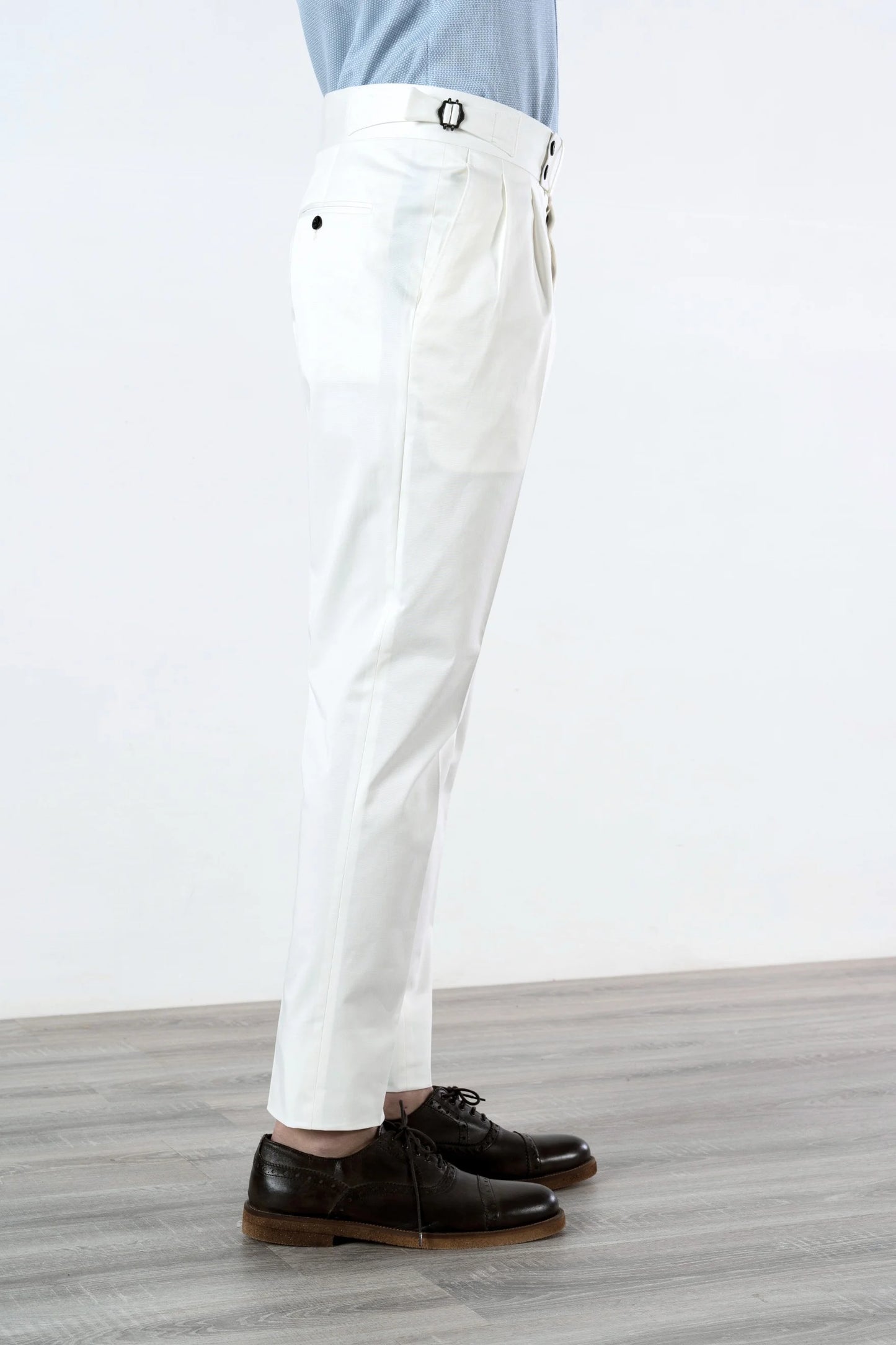 Spring Summer white cotton trousers